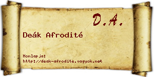 Deák Afrodité névjegykártya