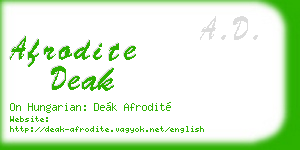afrodite deak business card