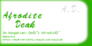 afrodite deak business card